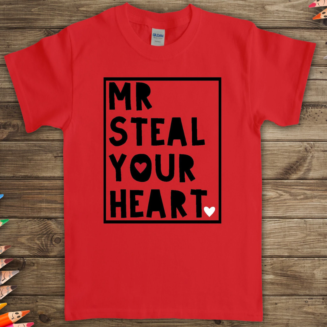 Mr Steal Your Heart Valentine's Day Youth Shirt - Red