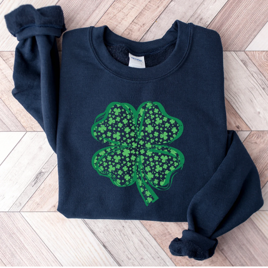 Shamrock St Patrick's Day Sweatshirt - Dark Blue