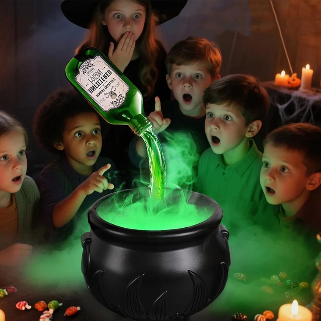 Floating Potion Cauldron – Fog, Glow & Levitating Bottle