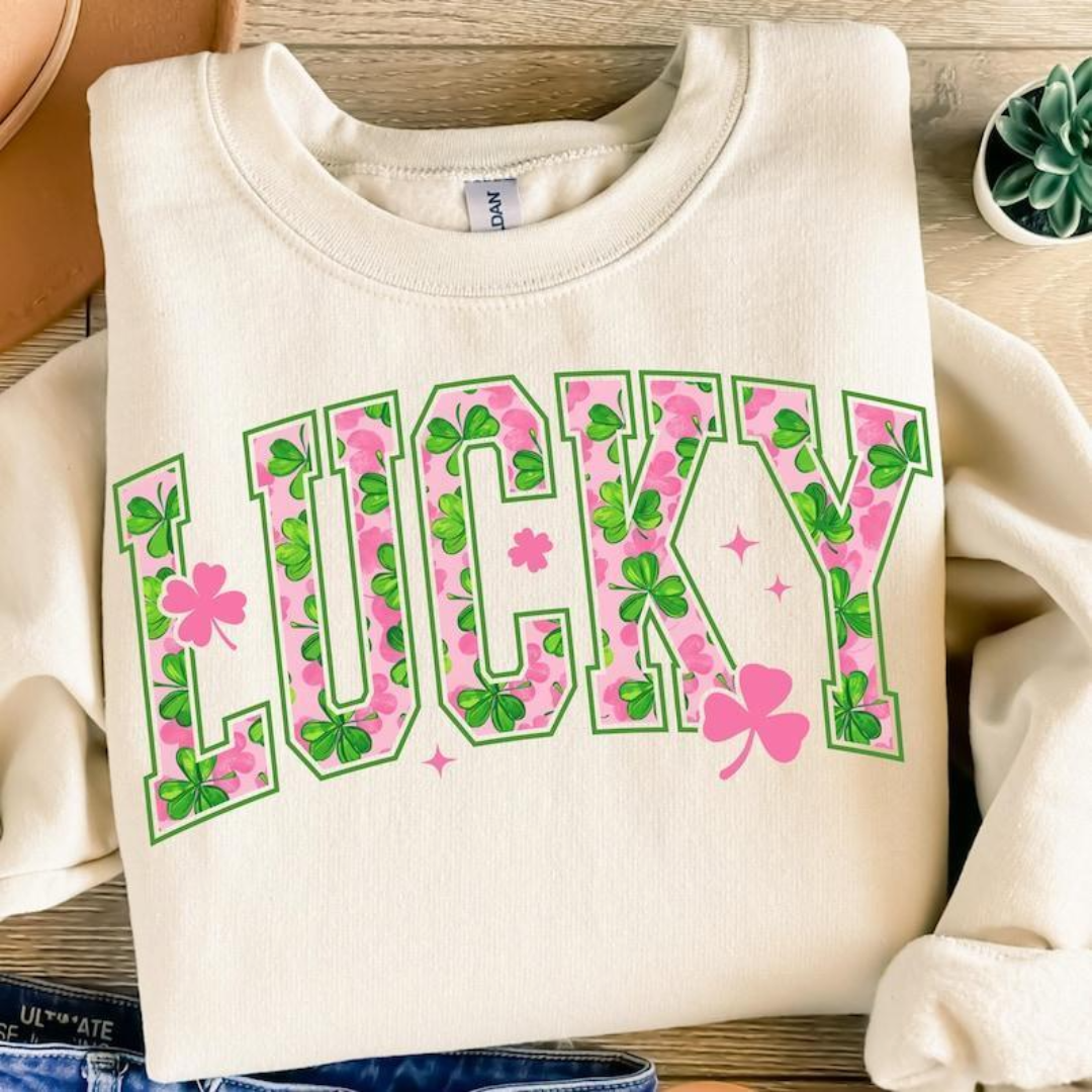 Lucky St Patrick's Day Sweatshirt - Sandstone