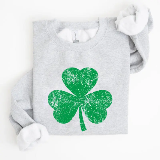 Shamrock St Patrick's Day Sweatshirt - Ash Grey