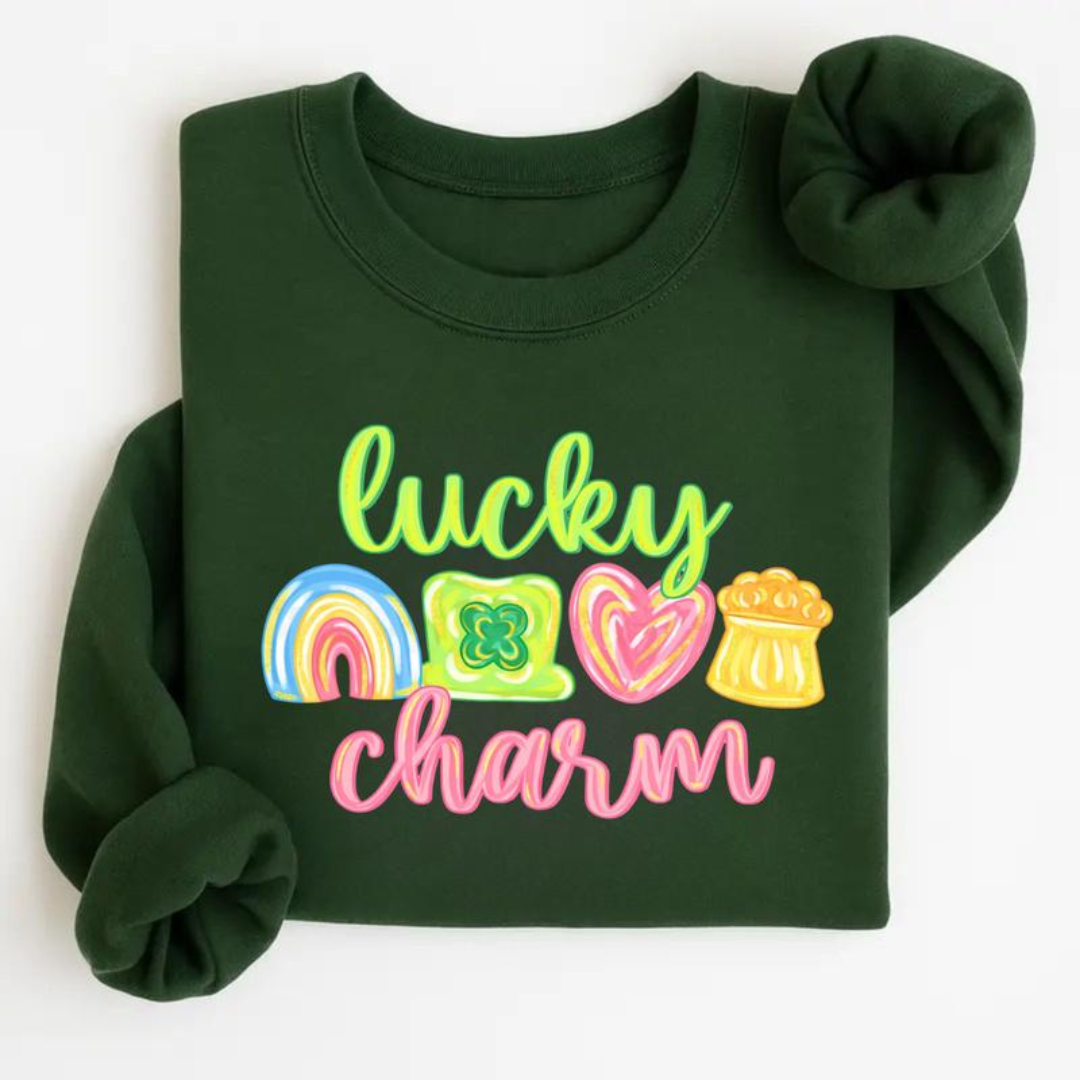 Lucky Charm St Patrick's Day Sweatshirt - Forest Green