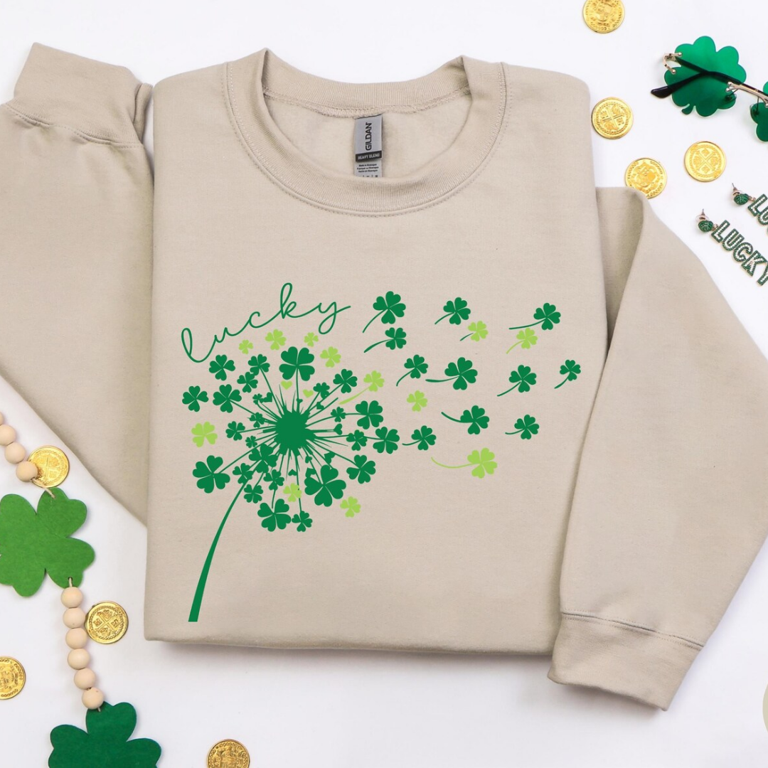 Dandelion St Patrick's Day Sweatshirt - Sandstone