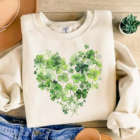 Shamrock St Patrick's Day Sweatshirt - Sandstone