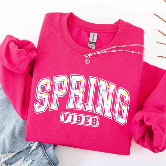Spring Vibes Sweatshirt - Heliconia