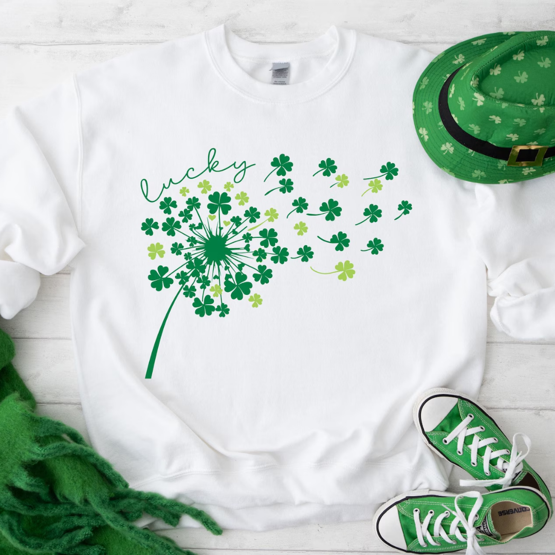 Dandelion St Patrick's Day Sweatshirt - White