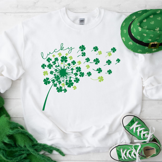 Dandelion St Patrick's Day Sweatshirt - White