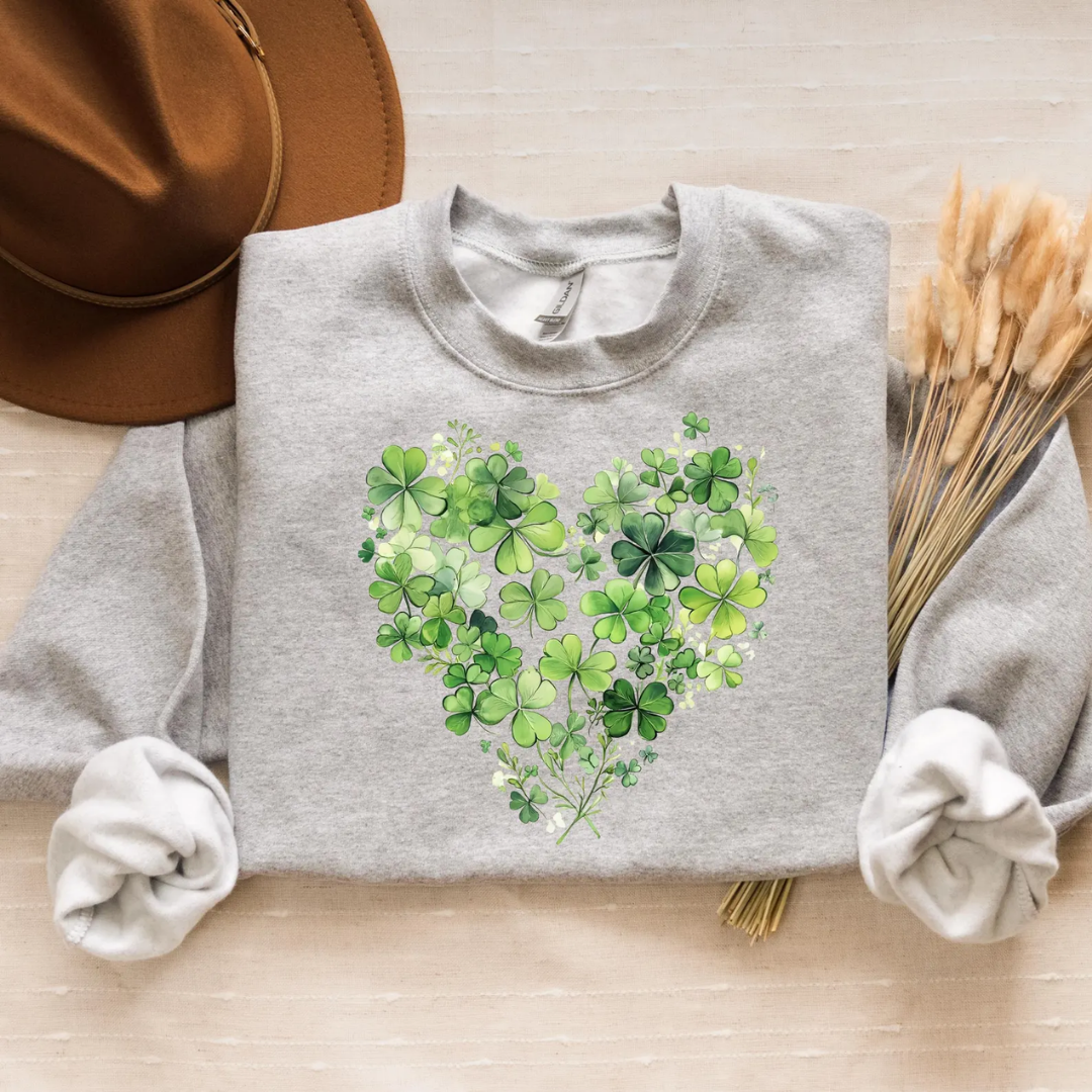 Shamrock St Patrick's Day Sweatshirt - Ash