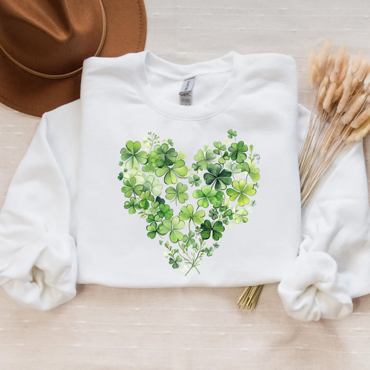 Shamrock St Patrick's Day Sweatshirt - White