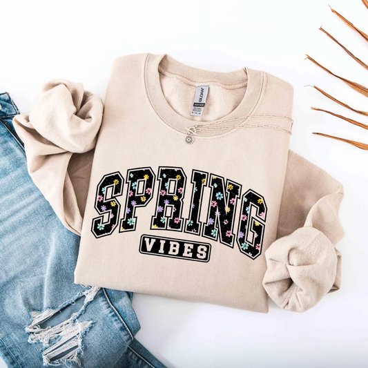 Spring Vibes Sweatshirt - Sand