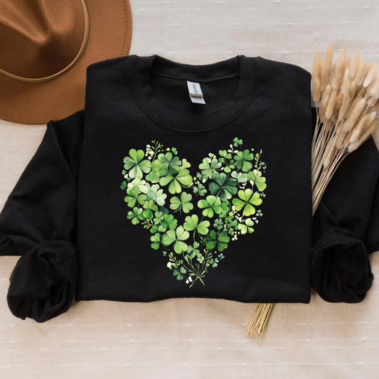 Shamrock St Patrick's Day Sweatshirt - Black