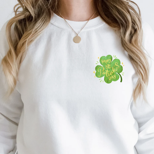 Shamrock St Patrick's Day Sweatshirt - White