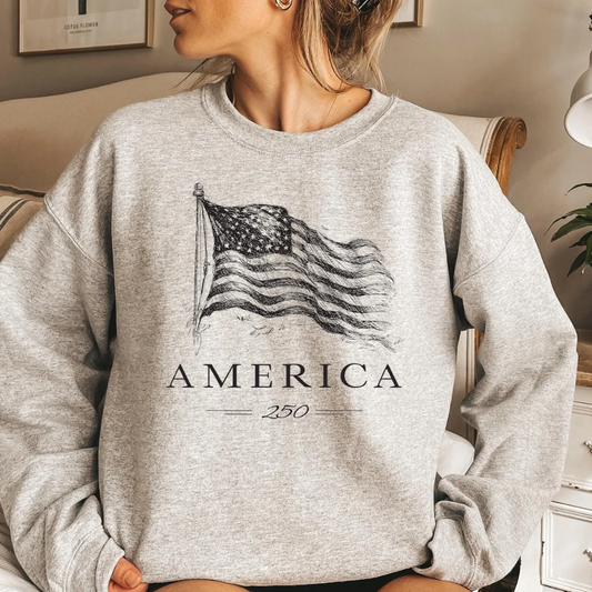 AMERICA 4th of July Sweatshirt - Ash