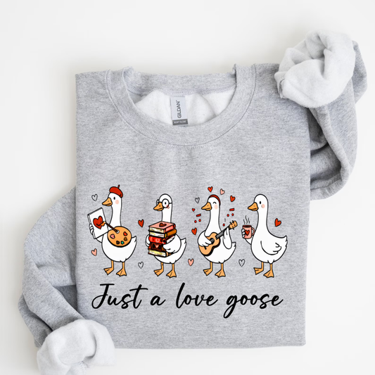 Love Goose Valentine's Day Sweatshirt - Ash