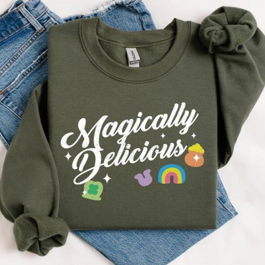 Magically Delicious St Patrick's Day Sweatshirt - Dark Green