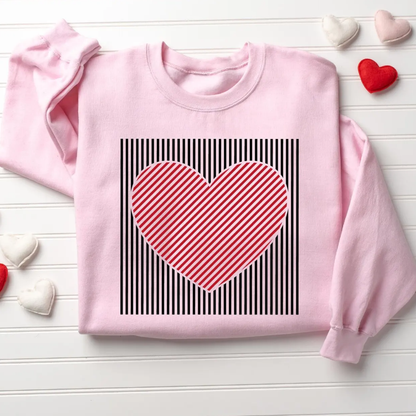 Heart Valentine's Day Sweatshirt - Light Pink