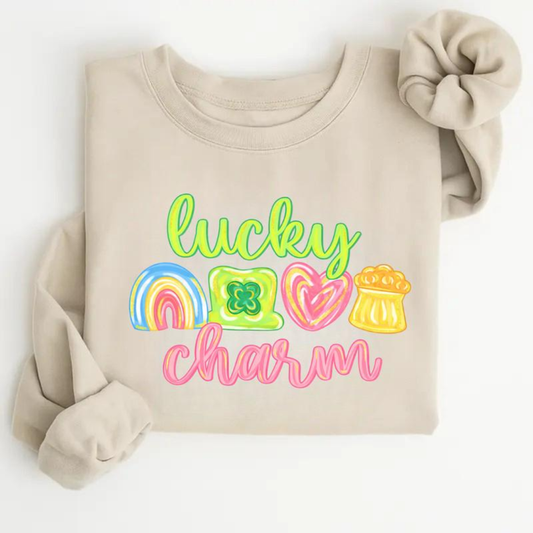 Lucky Charm St Patrick's Day Sweatshirt - Sandstone