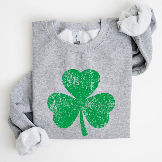 Shamrock St Patrick's Day Sweatshirt - Sport Grey