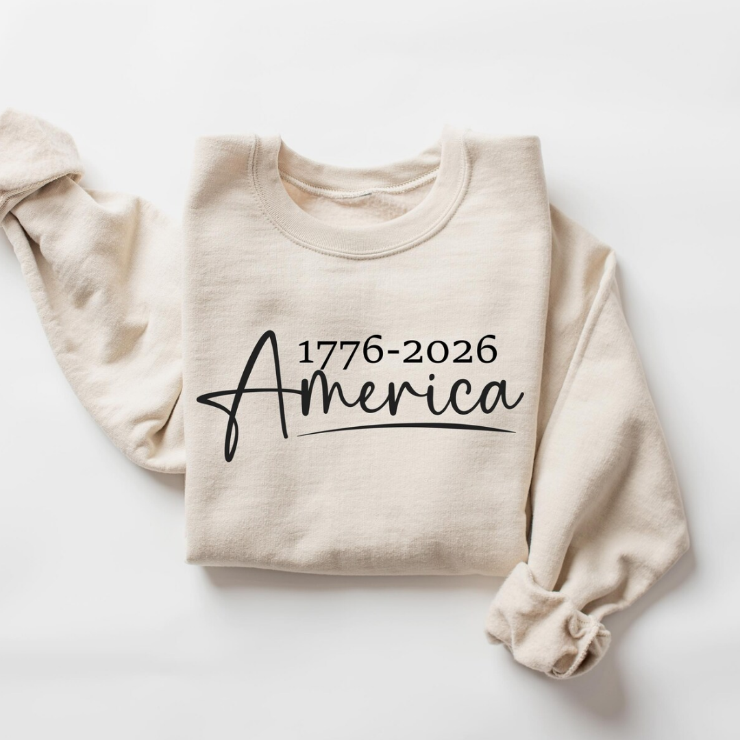 AMERICA 4th of July Sweatshirt - Sand