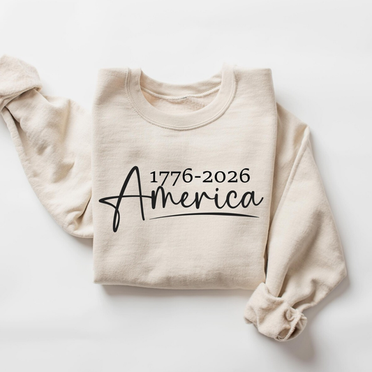 AMERICA 4th of July Sweatshirt - Sand