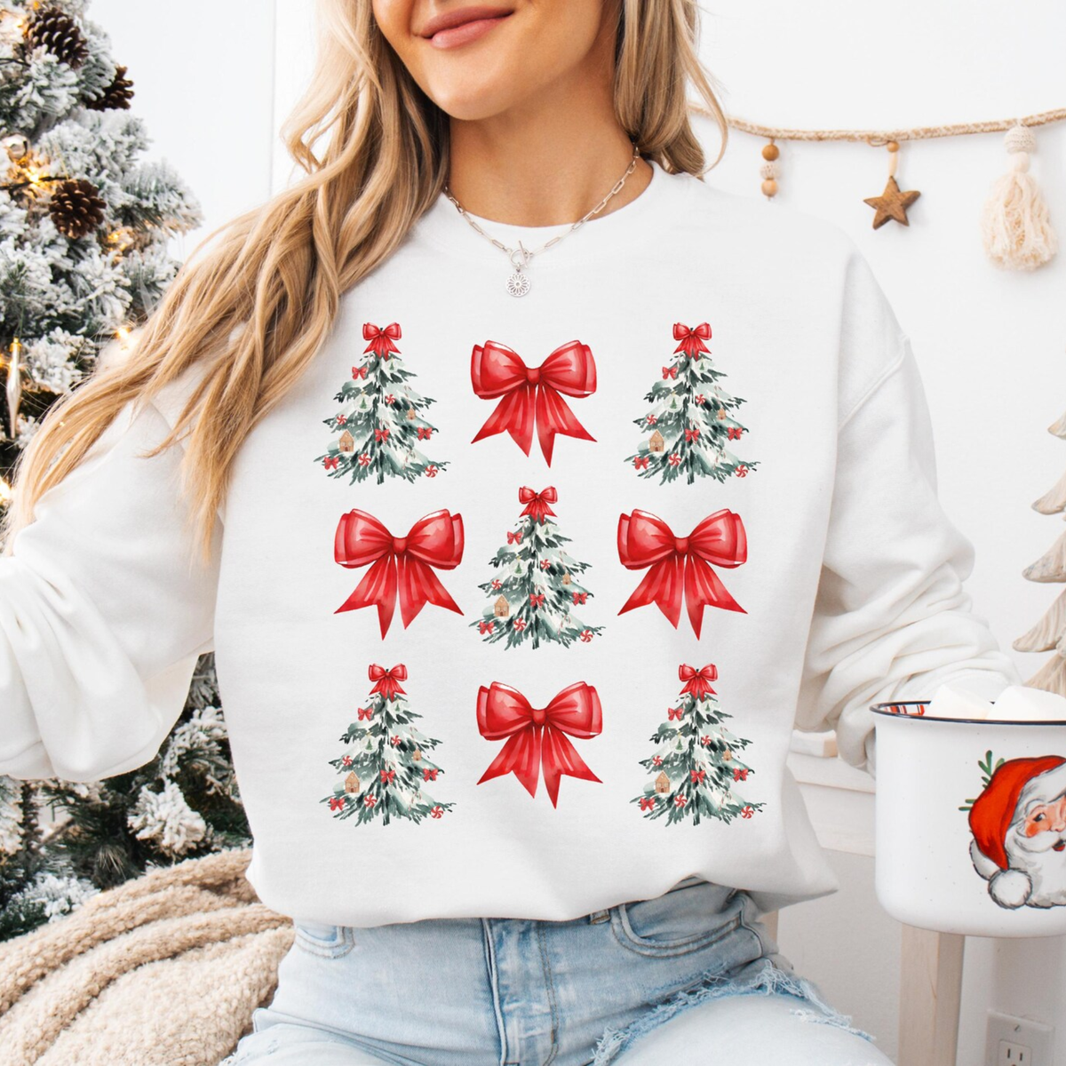 Bow Christmas Trees Sweatshirt