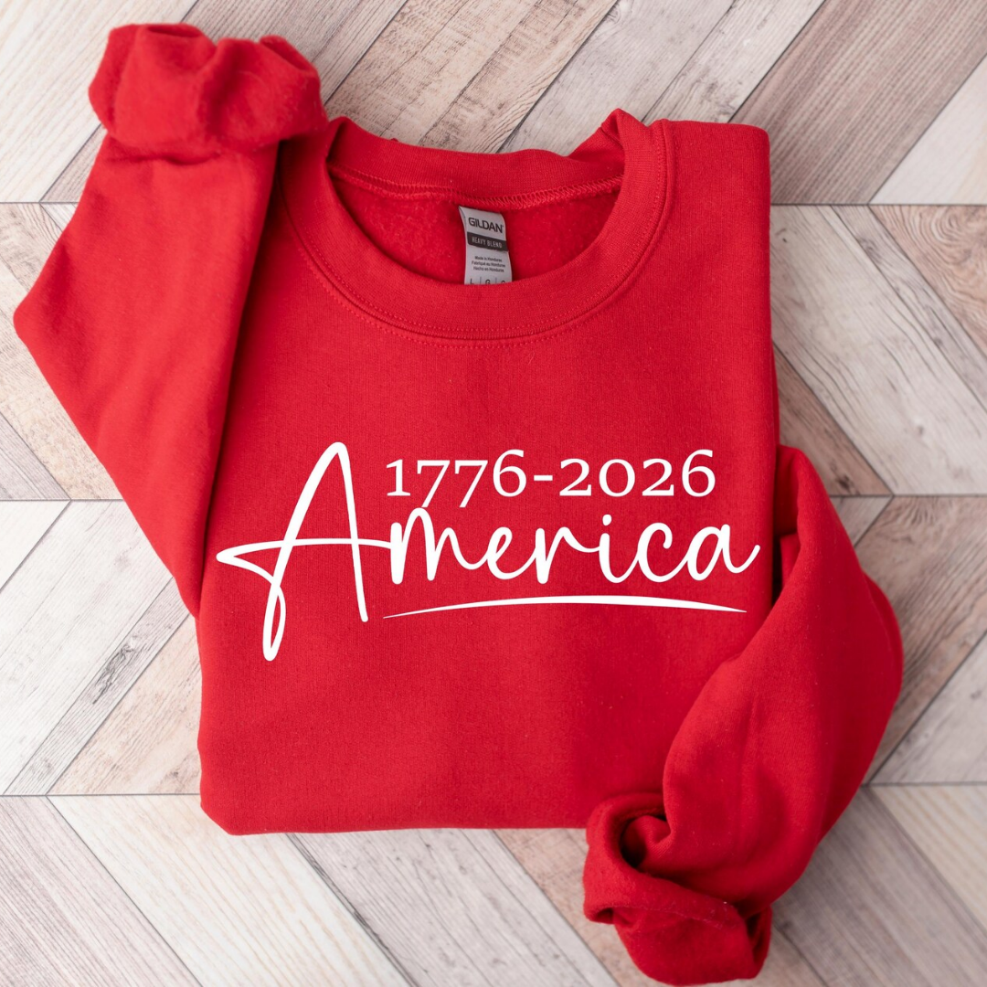 AMERICA 4th of July Sweatshirt - Red