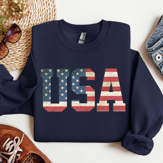 USA 4th of July Sweatshirt - Navy
