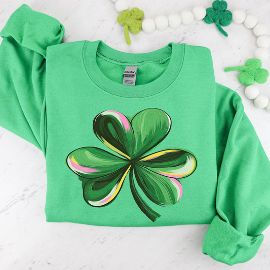 Shamrock St Patrick's Day Sweatshirt - Kelly Green