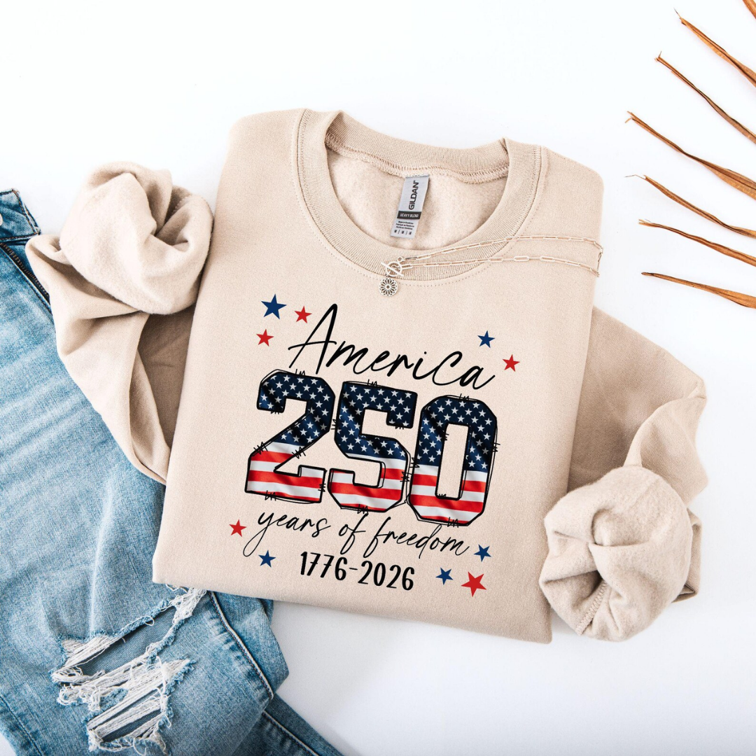 America 250 Independence Day Sweatshirt - Sand
