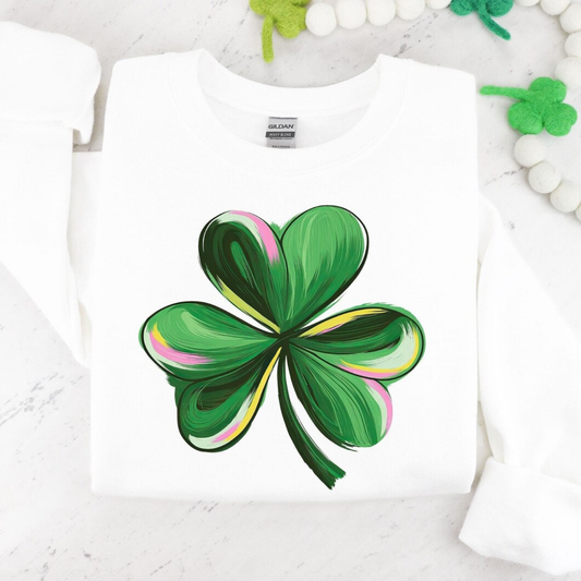 Shamrock St Patrick's Day Sweatshirt - White