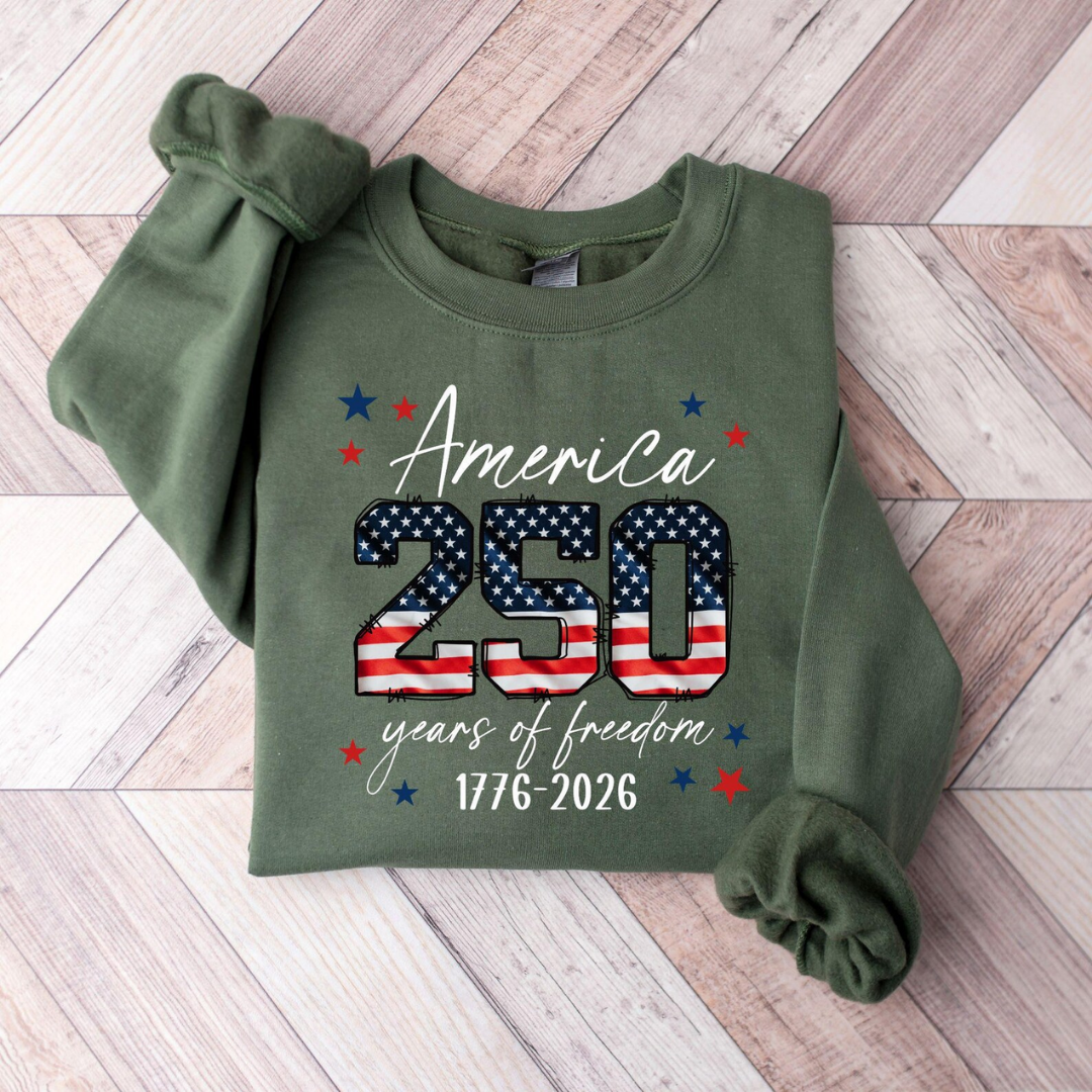 America 250 Independence Day Sweatshirt - Military Green