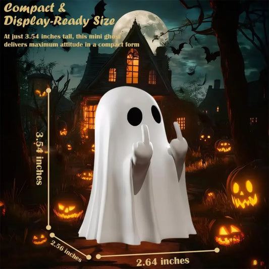 👻 Middle Finger Ghost Figurine – Edgy Halloween Resin Decor