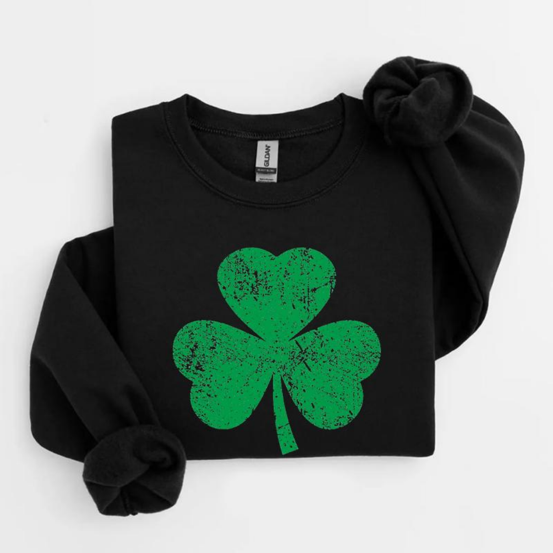 Shamrock St Patrick's Day Sweatshirt - Black