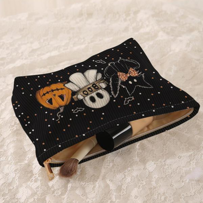 Cat & Ghost & Pumpkin Pattern Halloween Makeup Bag