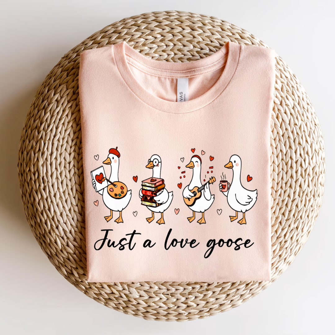 Love Goose Valentine's Day Sweatshirt - Light Pink