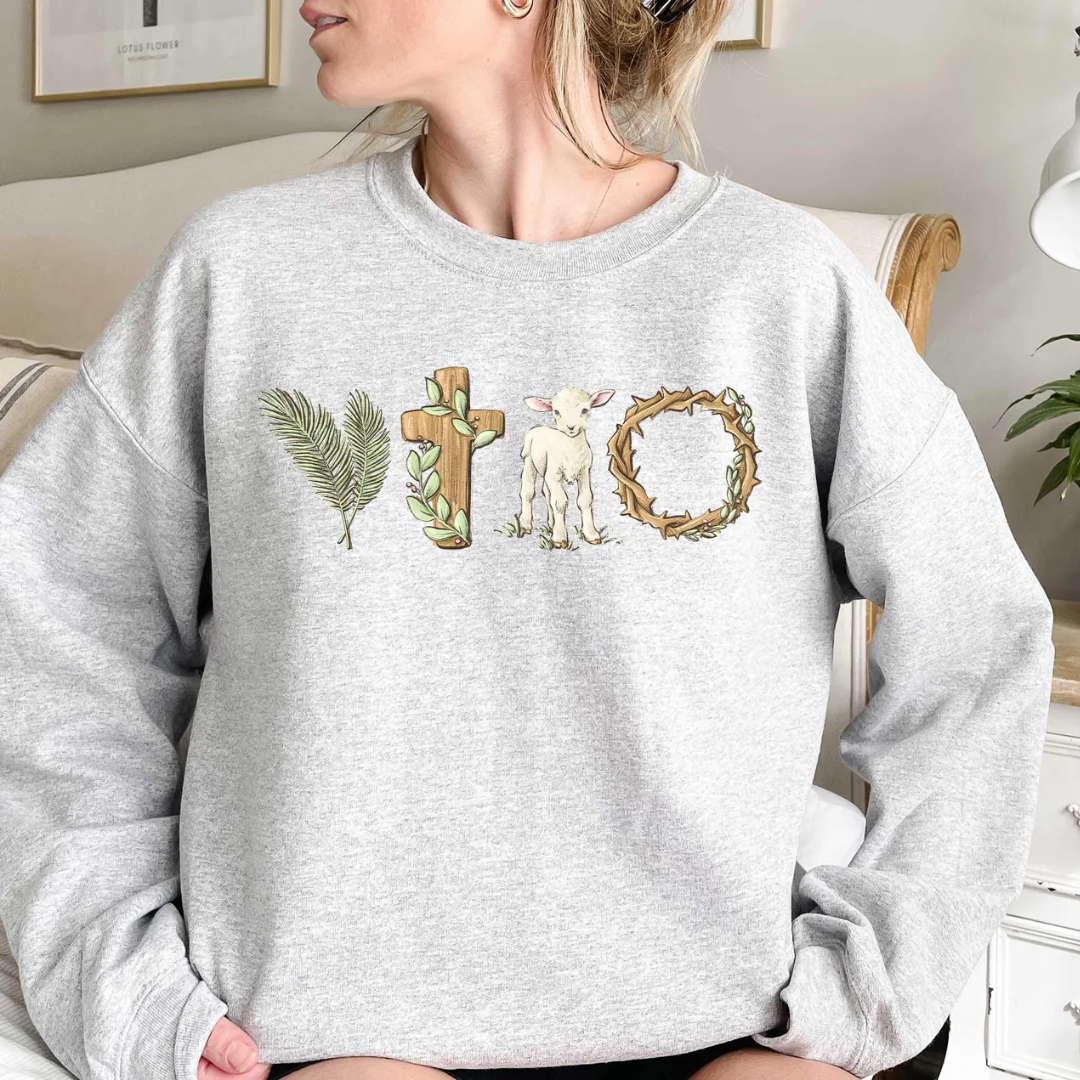 Christian Inspired Easter Sweatshirt - Ash