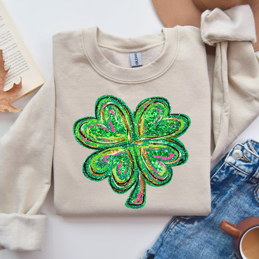 Shamrock St Patrick's Day Sweatshirt - Sand