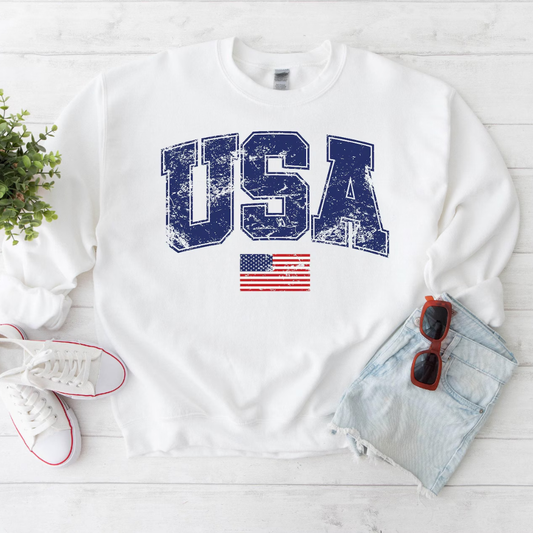 USA 4th of July Sweatshirt - White