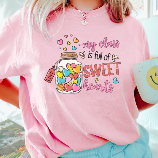 Teacher's Valentine's Day Sweatshirt - Light Pink