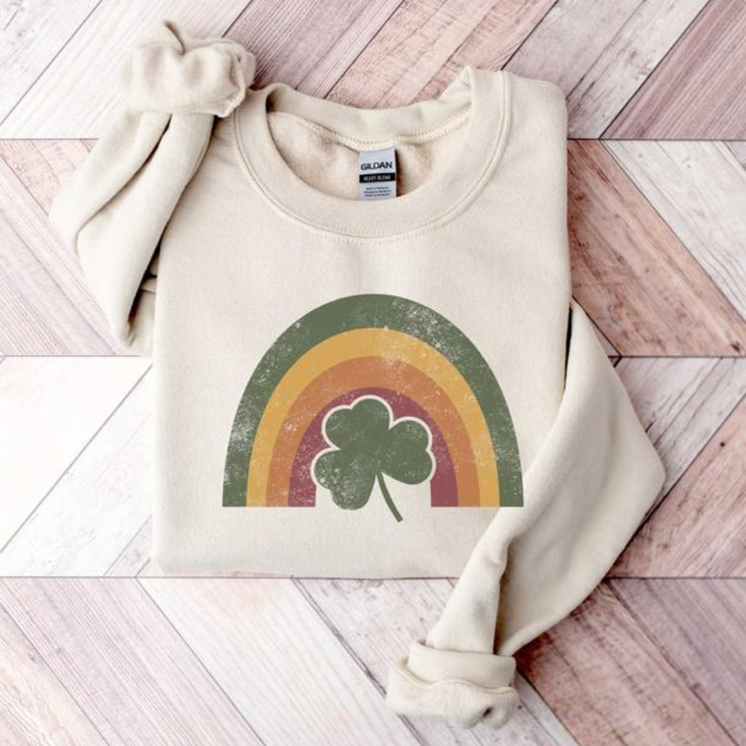 Vintage Style St Patrick's Day Sweatshirt - Sandstone