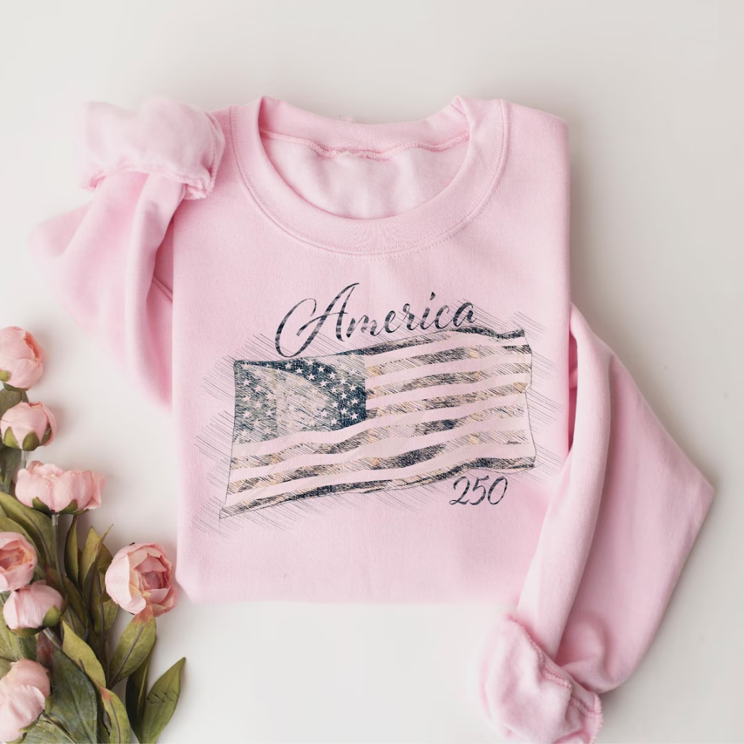 America 250 Anniversary Sweatshirt - Light Pink