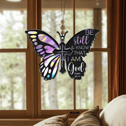 Be Still & Know Butterfly Key Chain, Rearview Mirror Ornament