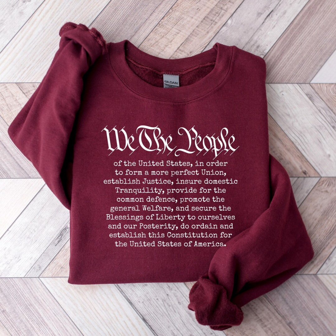 We The People 4th of July Sweatshirt - Maroon