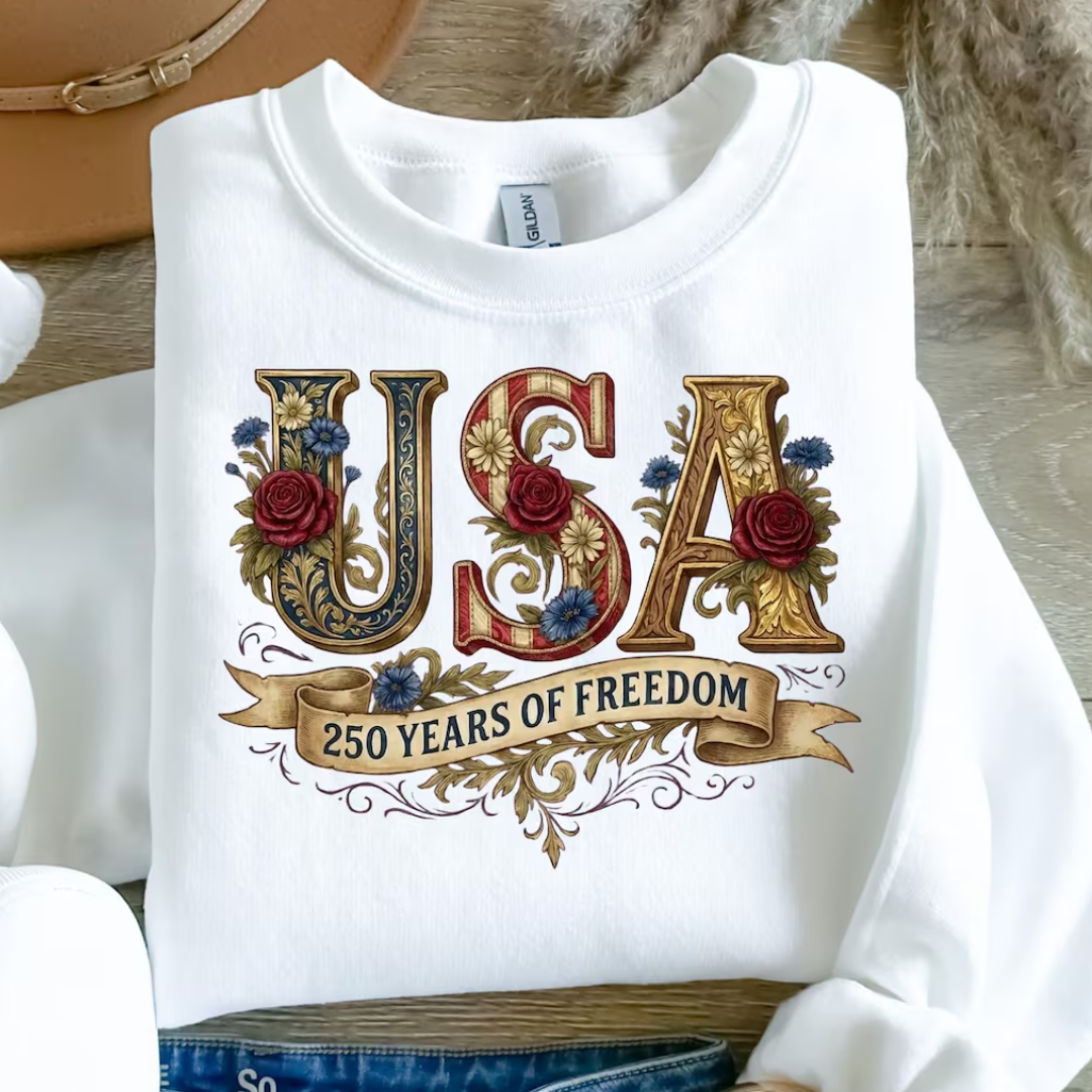 USA 250 Years 4th of July Sweatshirt - White