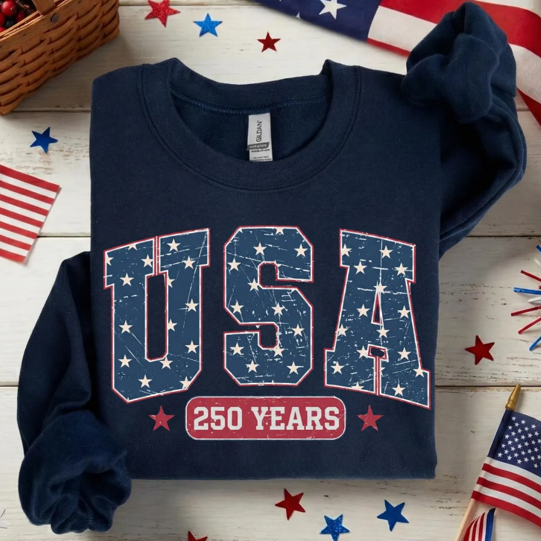 USA 250 Years 4th of July Sweatshirt - Black