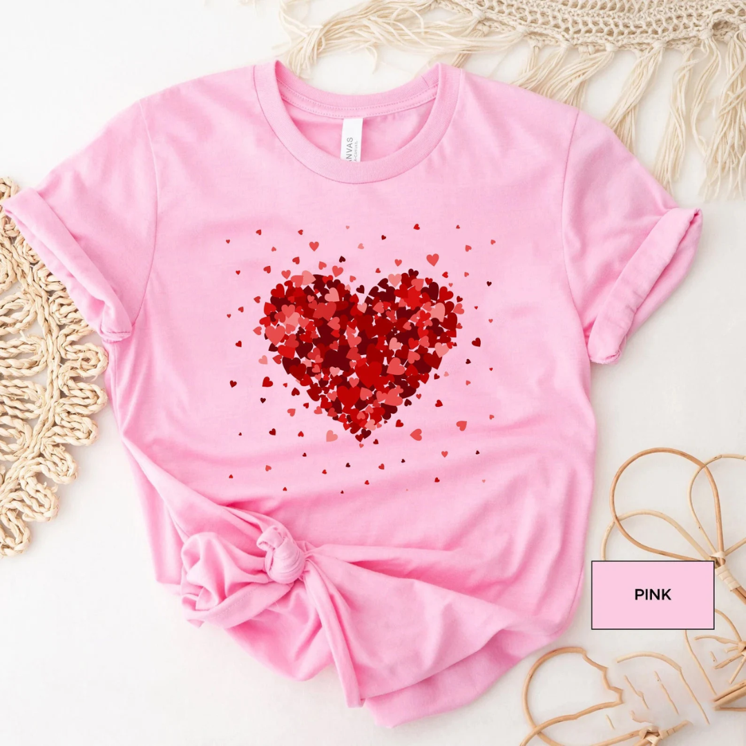 Hearts Valentine's Day Shirt - Light Pink