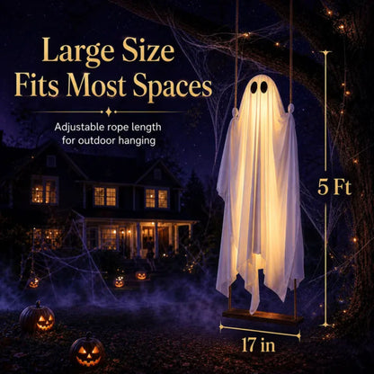 Light-Up Swinging Ghost Halloween Decoration
