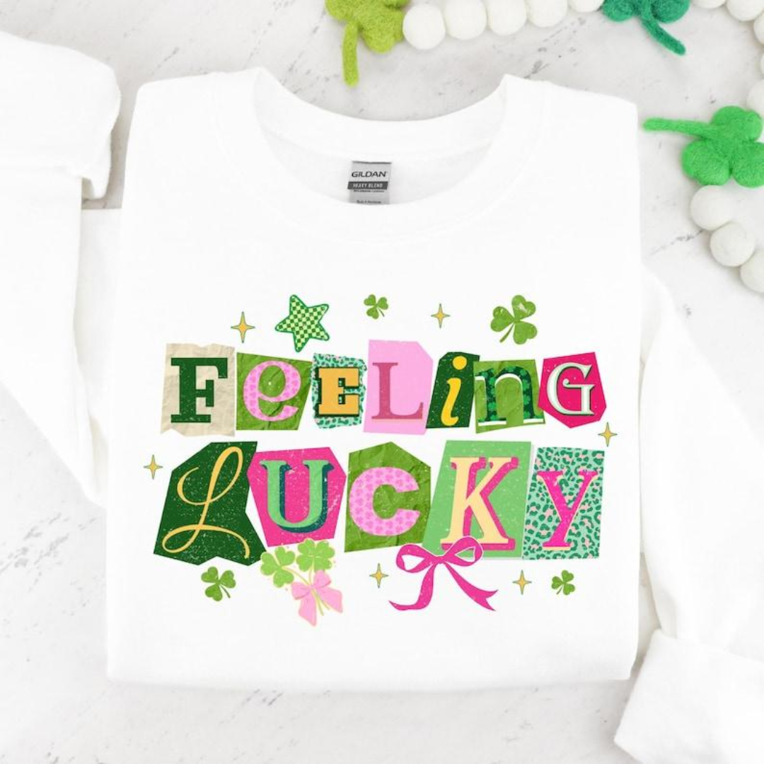 Feeling Lucky St Patrick's Day Sweatshirt - White