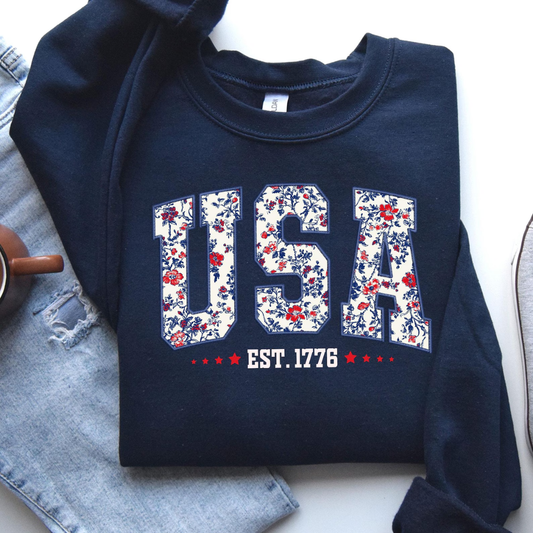 USA 4th of July Sweatshirt - Navy