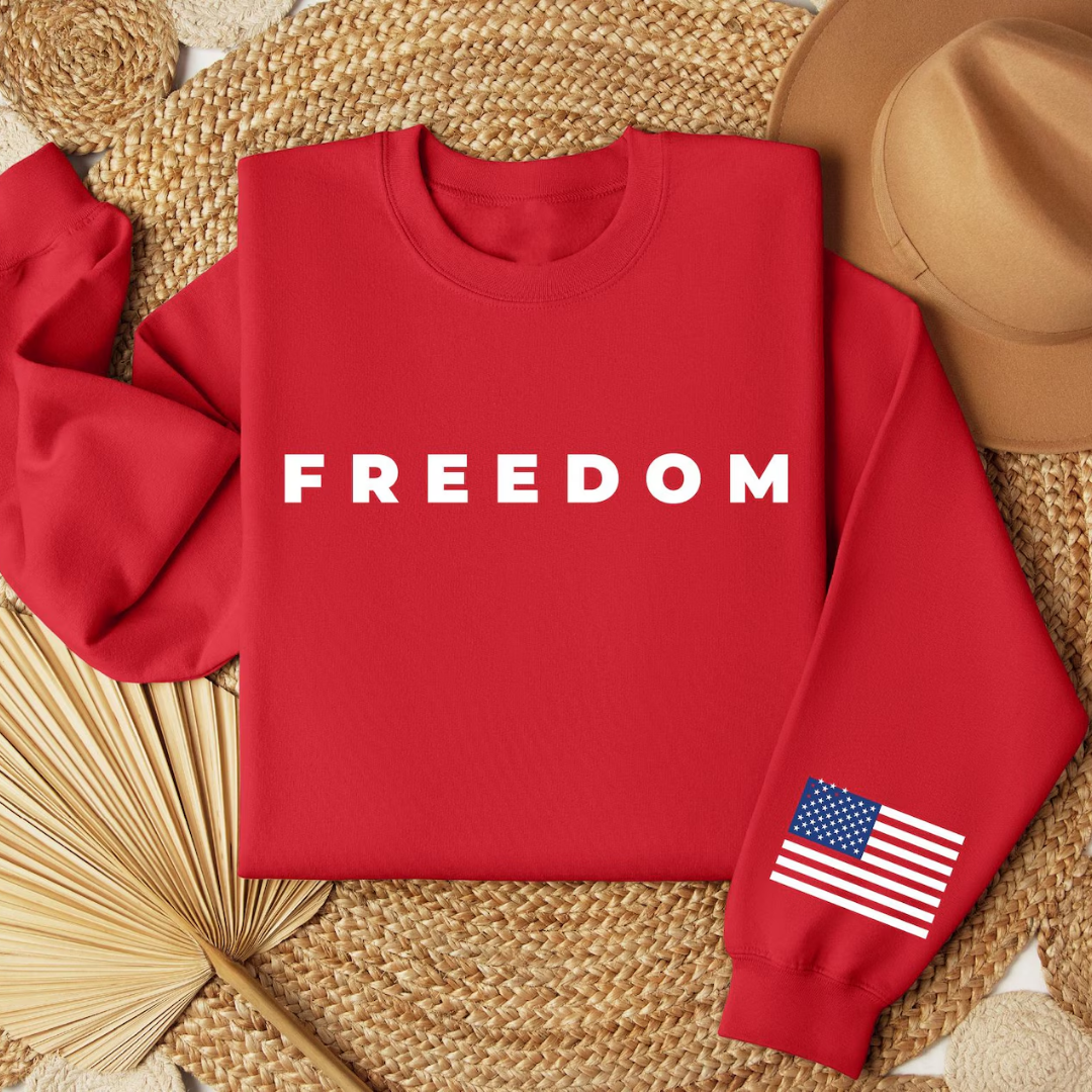 Freedom 4th of July Sweatshirt - Red